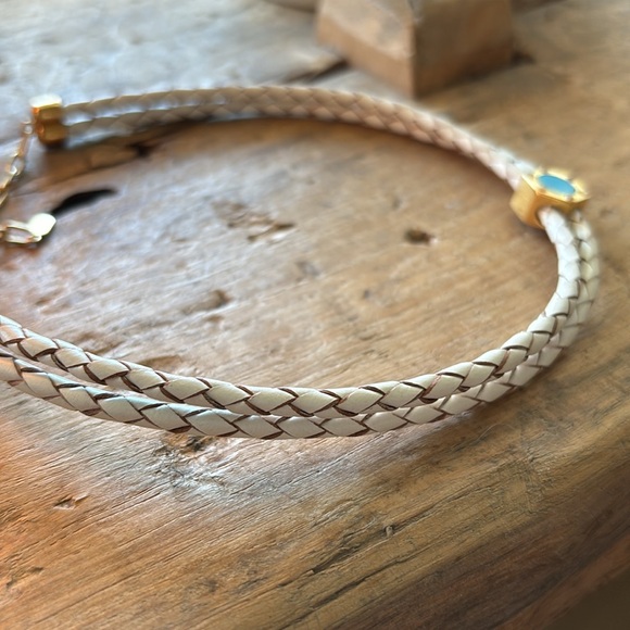 LIZA Schwartz leather choker with genuine turquoise brand new - Picture 10 of 13